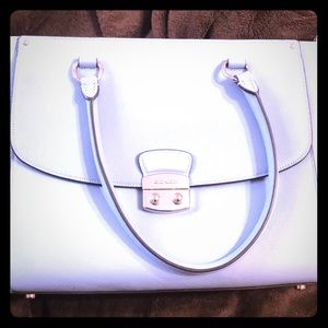 Coach purse trim with silver hardware